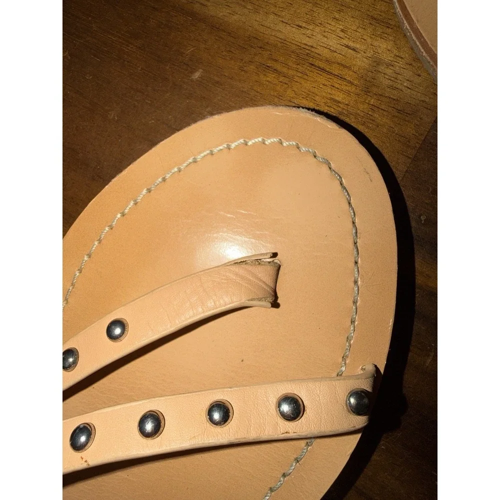 Tory‎ Burch Patos Nude Studded Multi Strap Leather Sandals 8.5